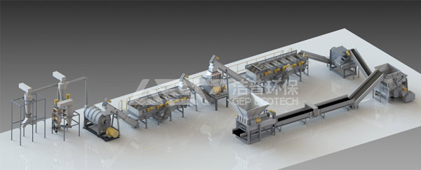 廢舊塑料破碎機生產線,廢舊HDPE瓶回收清洗線處理系統